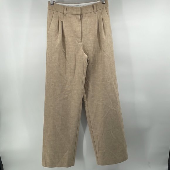 Aritzia Wilfred The Effortless Pant heather oat Beige wide leg minimalist career - Picture 4 of 11
